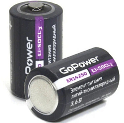 Элемент питания GoPower ER14250 Shrink 2 Li-SOCl2 3.6V
