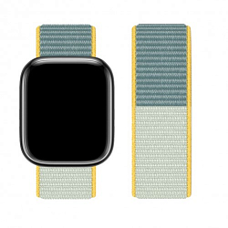 Нейлоновый ремешок HOCO WA02 Original для APPLE Watch 42/44/45/49mm, зелёный, жёлтая вставка