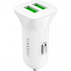 Авто ЗУ 2USB 2.4A EARLDOM ES-CC22 microUSB белый