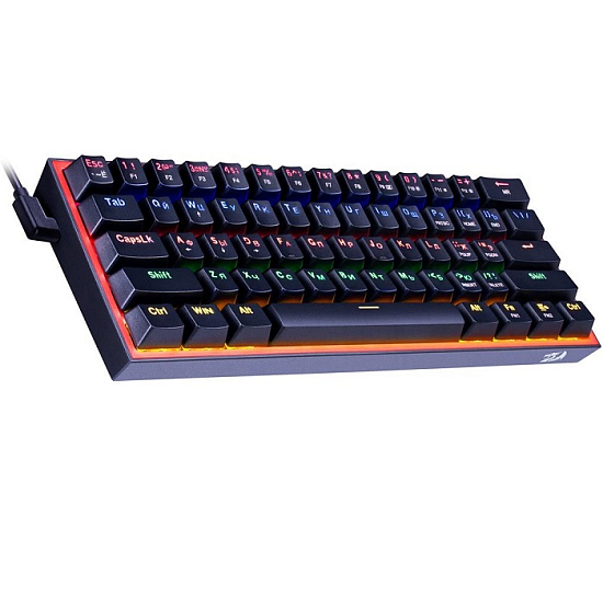 Клавиатура REDRAGON Fizz RU, RGB, красные свитчи, черный (72594)