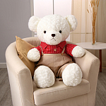 Мягкая игрушка «Медведь», в красной рубашке, 100 см, белый