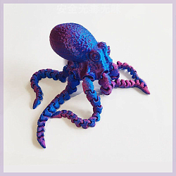 Антистресс 3D Осьминог подвижный (32см) сине-фиолетовый