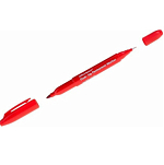 Маркер перманентный 0,8/2,2мм красный, двухсторонний, пулевидный OfficeSpace арт.DPM_1578RD