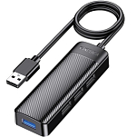 USB-Хаб Kakusiga KSC-1409-L 3USB 2.0 + USB 3.0 1.2 м на USB черный