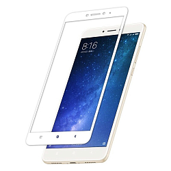 Противоударное стекло NONAME для Xiaomi Mi MAX белое, полный клей, в техпаке