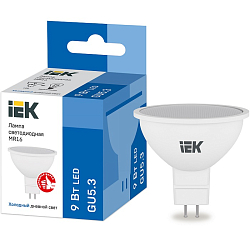Лампа светодиодная IEK ECO MR16 9W/6500К/GU5.3