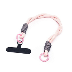 Шнурок на руку плетеный (light pink/gray)
