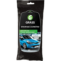 Влажные салфетки GRASS для очистки стекол, зеркал и фар 30шт (IT-0313)