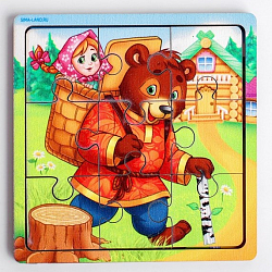 Пазл «Маша и медведь», 9 деталей