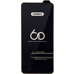 Противоударное стекло 6D ANMAC для Xiaomi Mi 11 Lite черное, Арт.1137295