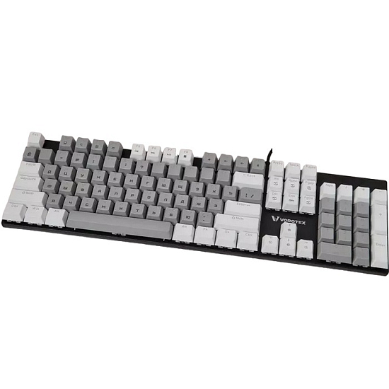 Клавиатура VOROTEX K104S Red Switch, Серый,белый