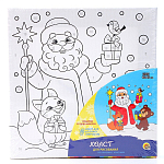 Холст с красками по номерам Подарки от Деда Мороза