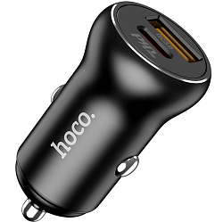 Авто ЗУ 1USB/1Type-C 5A HOCO NZ5, Smooth road, Type-C, чёрный