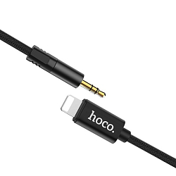 Кабель Jack 3.5 <--> Lightning  1.0м HOCO UPA13, Sound source чёрный