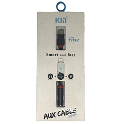 Переходник Jack 3.5 >--< Type-C KIN K-201 в коробке ORIGINAL