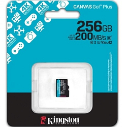 Micro SD 256Gb  Kingston Class 10 Canvas Go Plus A2 U3 V30  (200 Mb/s) без адаптера