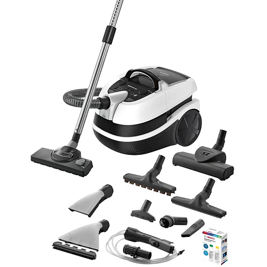 Моющий пылесос BOSCH BWD421PRO, белый/черный