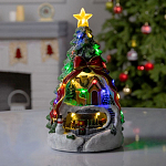 Светодиодная фигура «Поезд и оленёнок» 26 × 14 × 14 см, свечение мульти