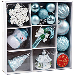 Ёлочные игрушки «Праздничные», новогодние, набор 20 шт., голубой/белый