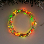 Гирлянда "Нить" 5 м роса, IP20, серебристая нить, 100 LED, свечение RGB, переливы, 3 х AA