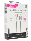 Кабель USB <--> Lightning  1.2м OLMIO HD белый, 2.1A