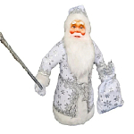 Игрушка-кукла Дед Мороз СЕРЕБРЯНЫЙ 40 см, в упаковке ДМ-12