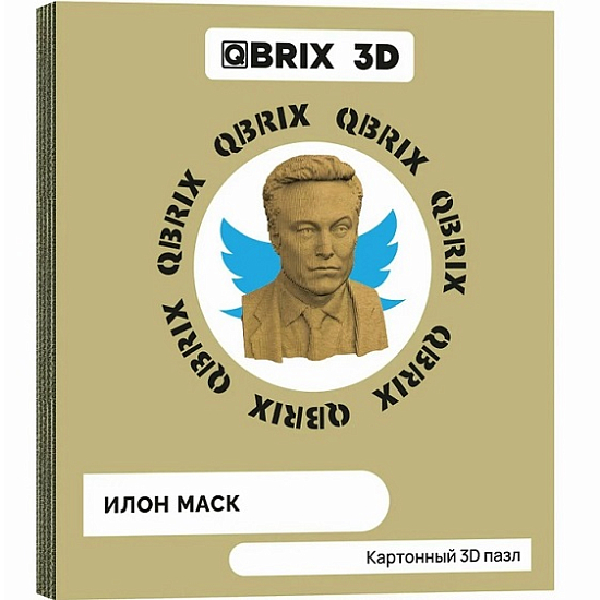 Картонный 3D конструктор QBRIX Илон Маск