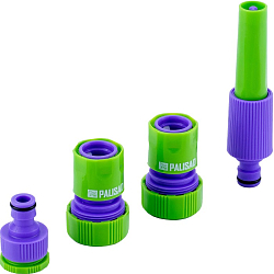 Набор для подключения шланга 3/4" (распылитель, 3 адаптера к распылителю)// Palisad 65179