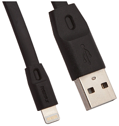Кабель USB <--> Lightning  1.0м REMAX Full Speed RC-001i плоский, черный