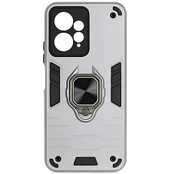 Задняя накладка DF для Xiaomi Redmi Note 12 (4G) DF xiArmor-03 (silver) с кольцом и креплением для магнитного держателя