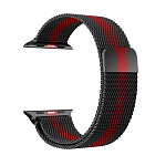 Металлический ремешок HOCO WA03 Simple beauty для APPLE Watch 42/44/45/49mm, чёрный, красный, миланская петля