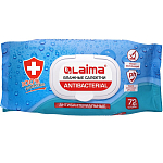 Салфетки влажные 72 шт LAIMA Antibacteria, АНТИБАКТЕРИАЛЬНЫЕ с пластиковым клапаном, 129997