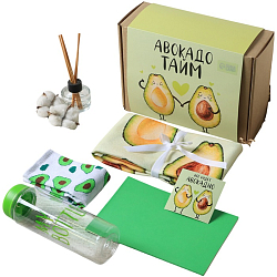 Набор подарочный "АвокадоТайм" плед, носки, бутылка, блокнот 7151120