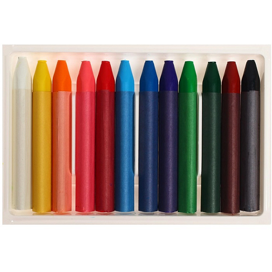 Пастель масляная 12 цветов, "Луч" Школа творчества, трёхгранная