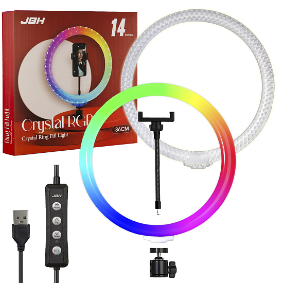 Светодиодное кольцо-подсветка 36см 14" RD-36 RGB JBH