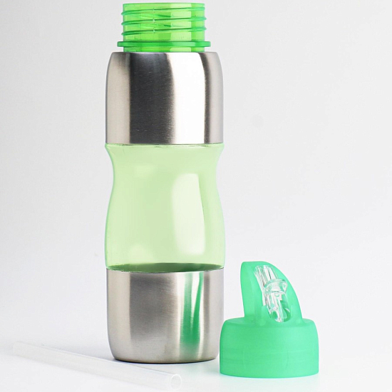 Бутылка для воды "Альби", велосипедная, 650 мл, 25 х 6 см, зелёный 7136702