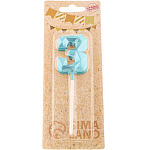 Свеча в торт на шпажке «Алмаз», цифра "3", голубая, 5 см   9338074