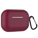 Силиконовый кейс для AirPods Pro Hang Silicon Сase с карабином Burgundy