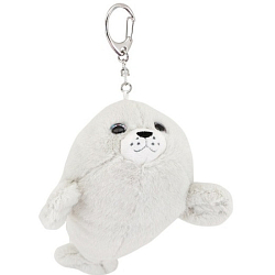 Брелок Мягкая игрушка Морской котик серый 15 см