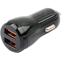 Авто ЗУ 2USB 3.4A VIXION VU-25 черное, QC3.0