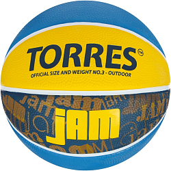 Мяч баскетбольный TORRES Jam, B02043, резина, клееный, 8 панелей, р. 3 5864175