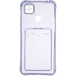 Задняя накладка ZIBELINO Silicone Card Holder Case для Xiaomi Redmi Note 9 (сиреневый) защита камеры