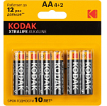Элемент питания KODAK LR06 XTRALIFE 4+2BL (72/288)
