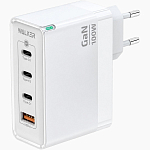 Сетевое ЗУ 1USB/3Type-C 3.25A WALKER WH-48 GaN, белое, 100Вт
