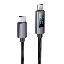 Кабель Type-C <--> Type-C  1.0м HOCO X112 Favor, Black, 60W