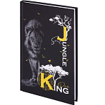 Блокнот А5 (134х206 мм), 80 л., твёрдый, клетка, STAFF, "Lion", 114412