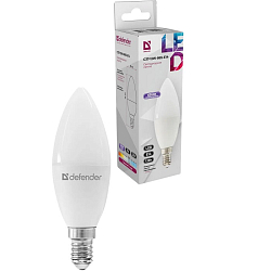 Лампа светодиодная DEFENDER C37 12W/865/E14 свеча, холодный дневной