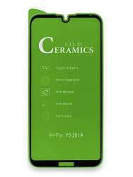 Противоударное стекло 2.5D NONAME для HUAWEI Y9 (2019)/Enjoy 9 Plus/Honor 8X, Ceramic Matte, черное, матовый, полный клей