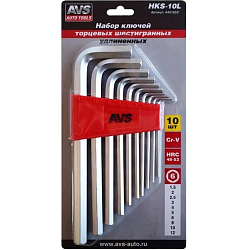 Набор ключей торцевых шестигранных  удлиненных 10 предметов (1,5-12мм) AVS HKS-10L