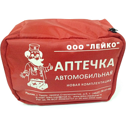 Аптечка автомобильная ЛЕЙКО нов. образец с маской и перчатками (мягкая упаковка)